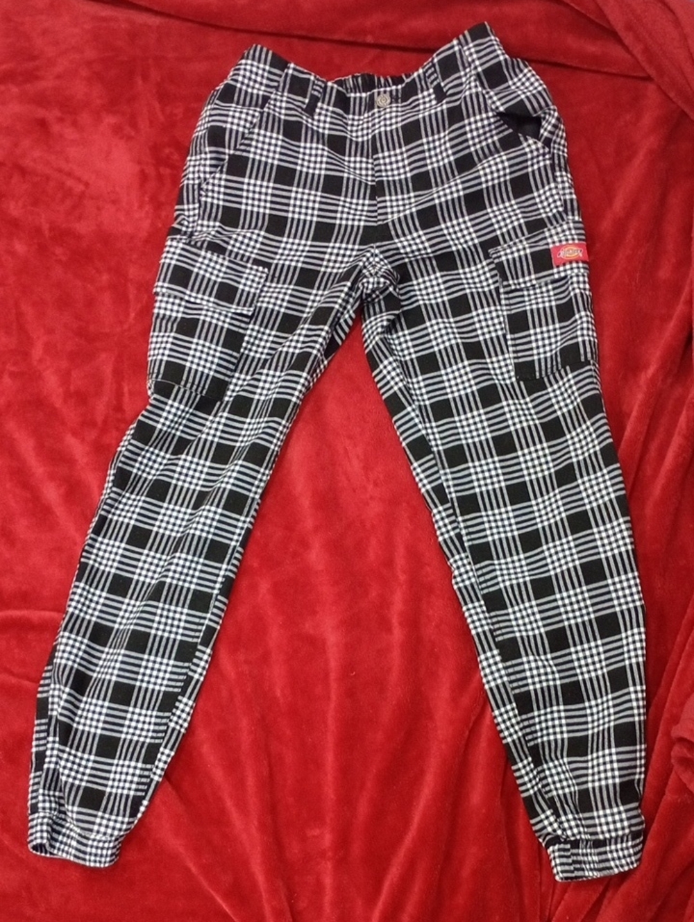 Black & White Plaid Jogger Pants